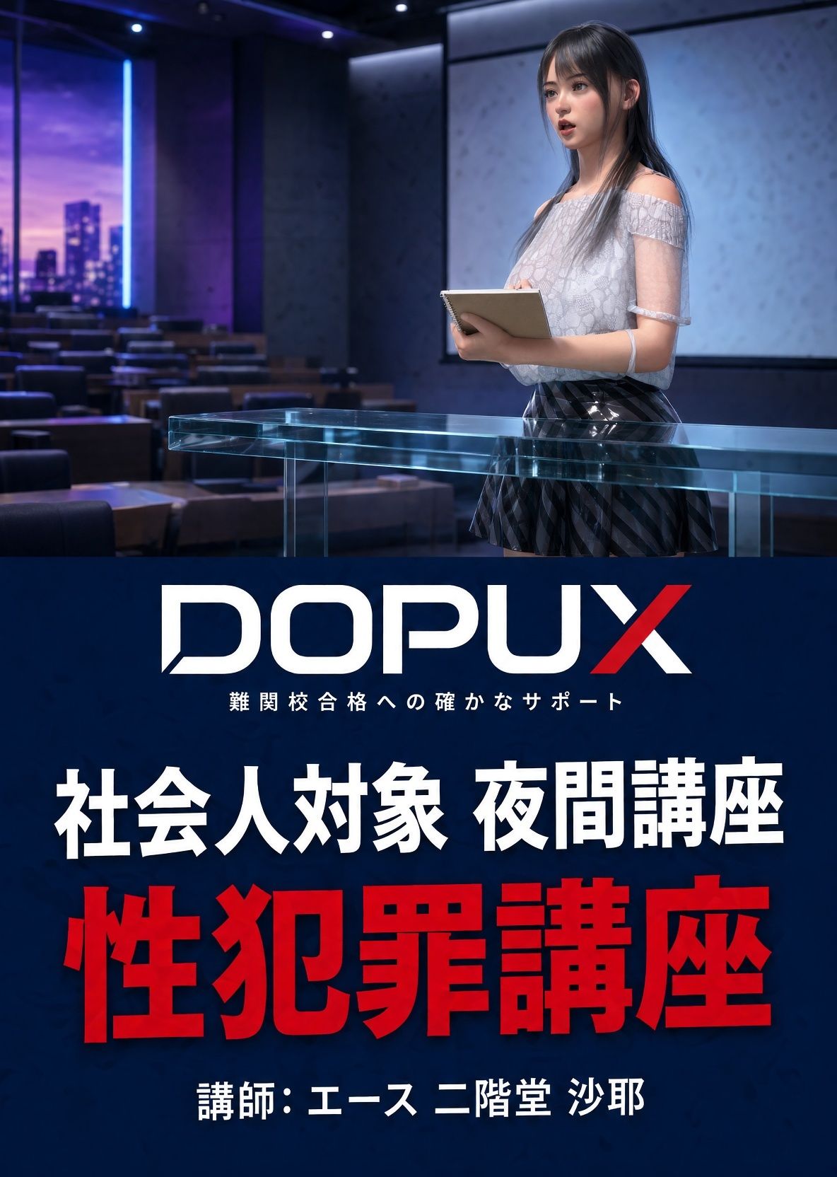 【△20】二階堂沙耶 大学に進学し強豪予備校『DOPUX(ドピュックス)』で社会人向け講座(性犯罪)を教える名物講師に!(Vol.002:不同意わいせつ罪)1
