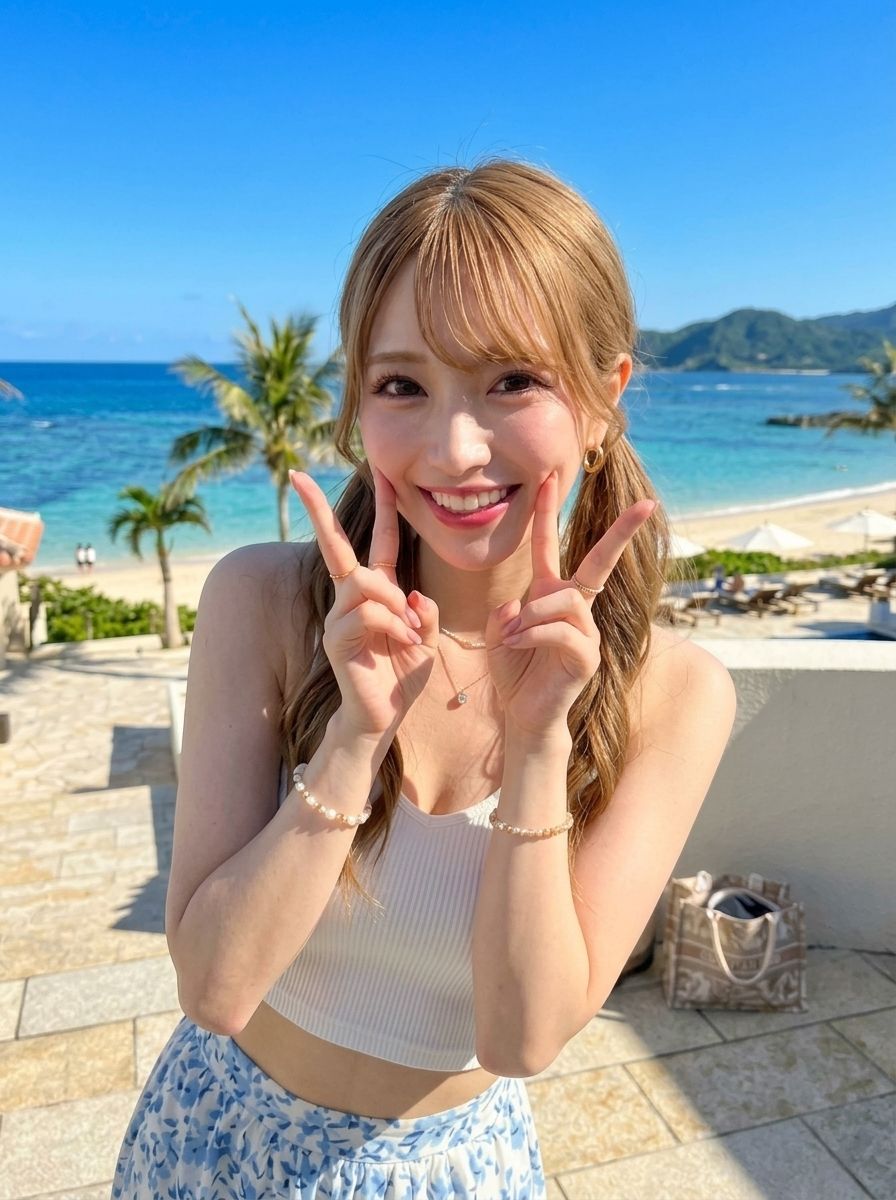 明るく人懐っこい159センチ彼女の「ねお」青い海と白い砂浜、そして二人きりの夜の秘密のシーン  無邪気な笑顔の裏側 画像1