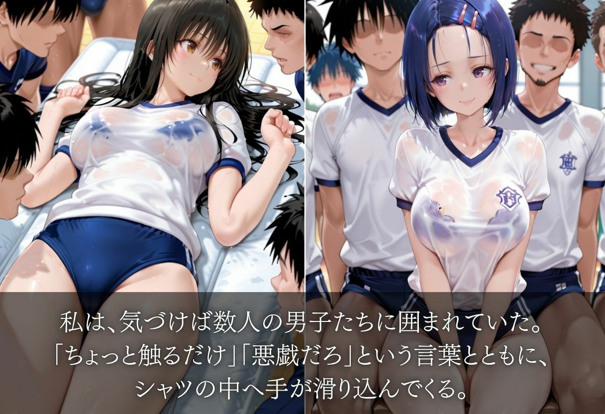 体育館で弄ばれる巨乳な先輩 画像1