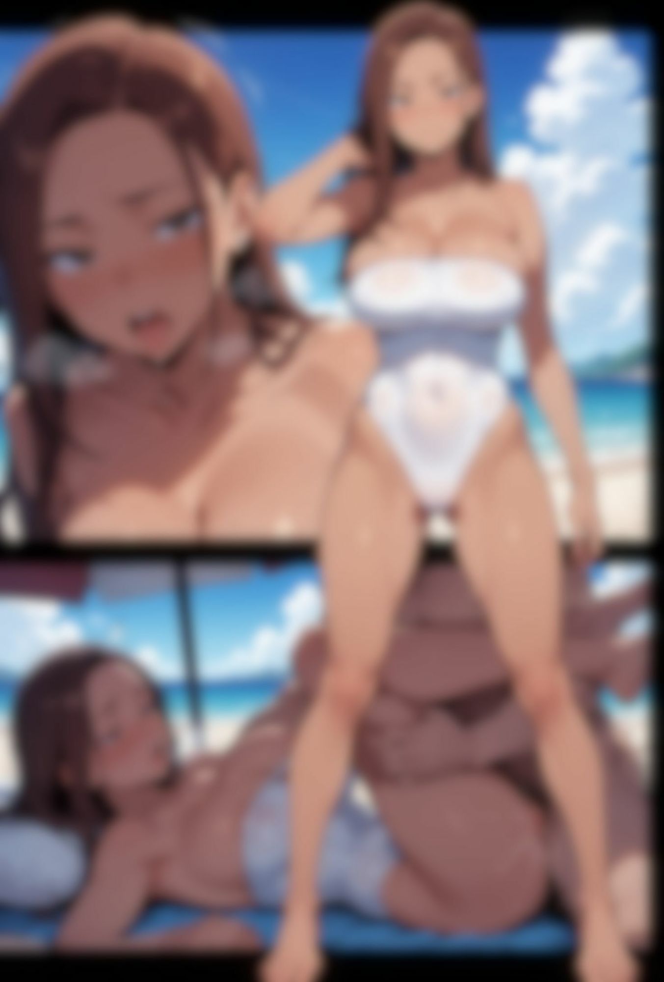 爆乳、黒ギャルとビーチで水着でエッチ（高画質）の作品画像 4