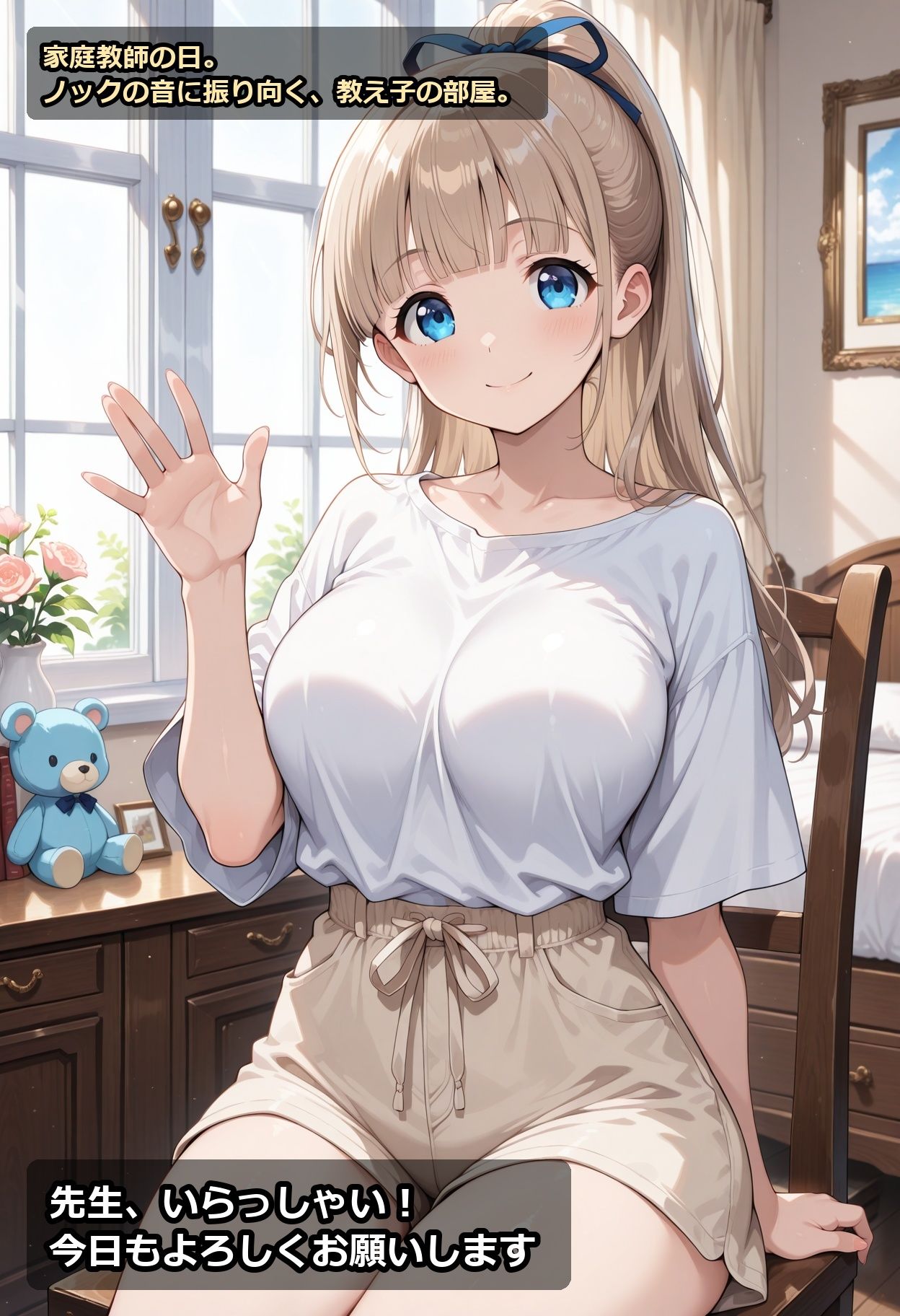 【AI CG集】家庭教師の日、教え子の部屋で〜5人の教え子の場合〜 画像1