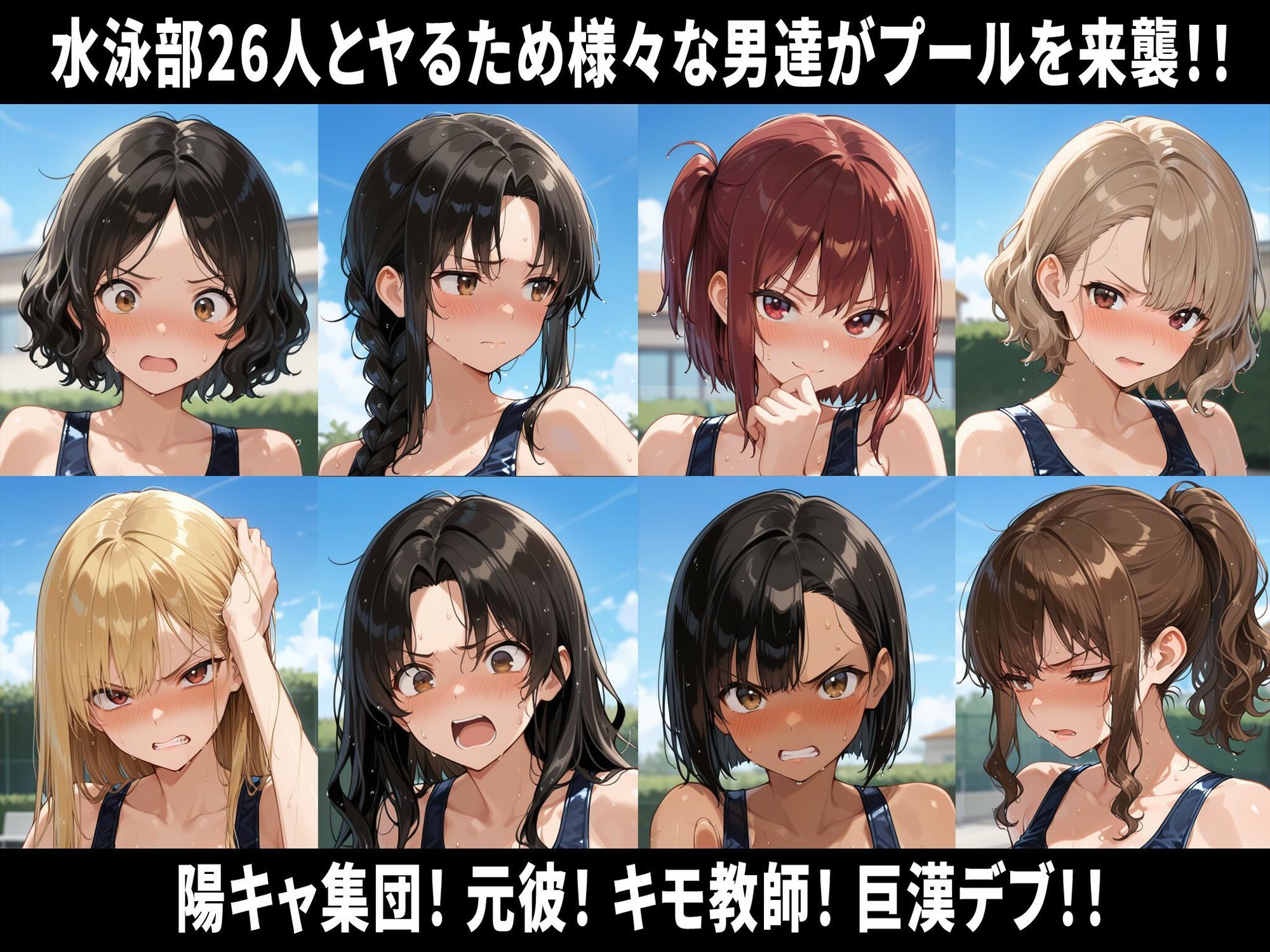 巨乳水泳部員26人高額水道代をカンパしてもらう代わりに学園の肉便器になる 即堕ち3コマ サンプル画像 3