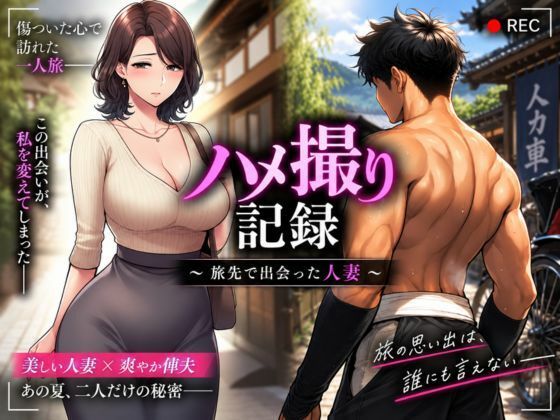 ハメ撮り記録 〜旅先で出会った人妻〜 人妻NTR・年下の俥夫(しゃふ)との秘密の一夜【AI CG】 画像1