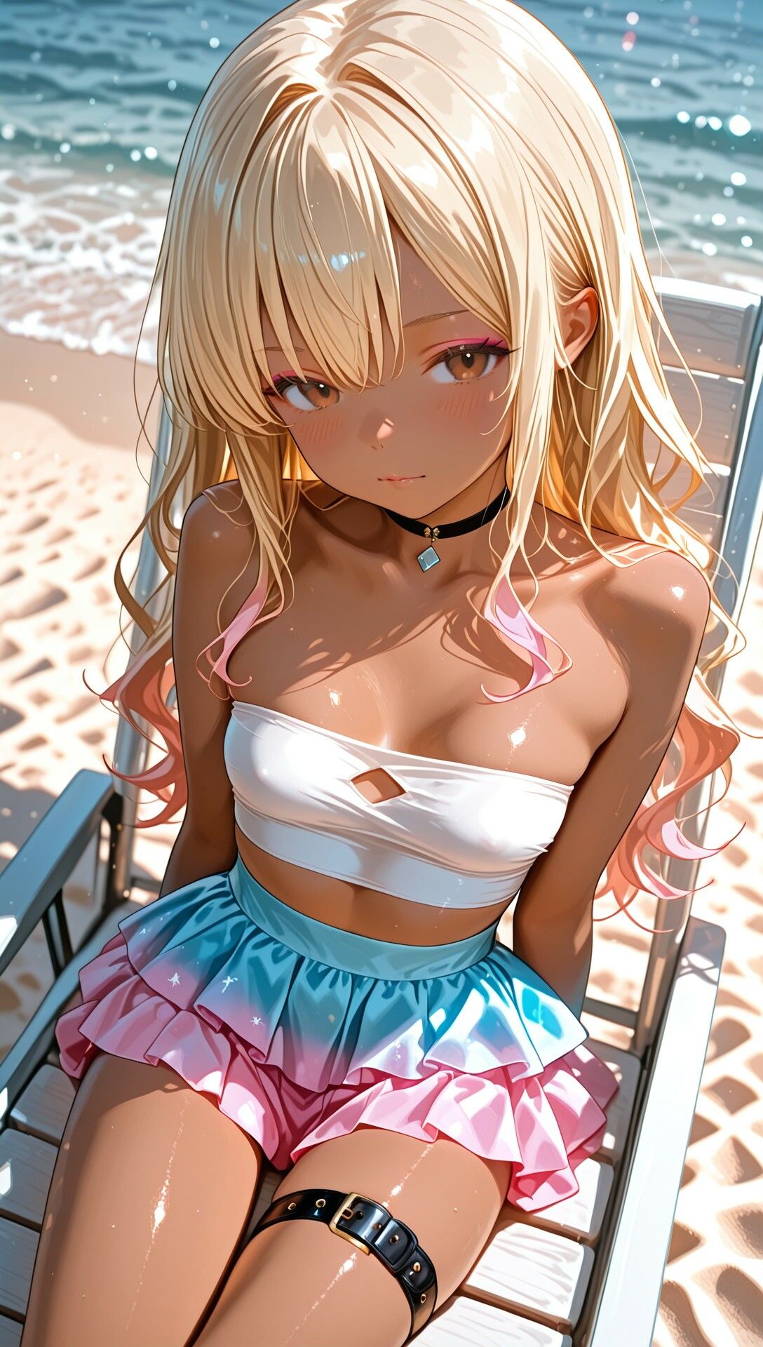 【柔肌ツルペタ10人53分】ビーチでオナニーからの?【フルボイス縦型セッ〇スアニメ】 サンプル画像4