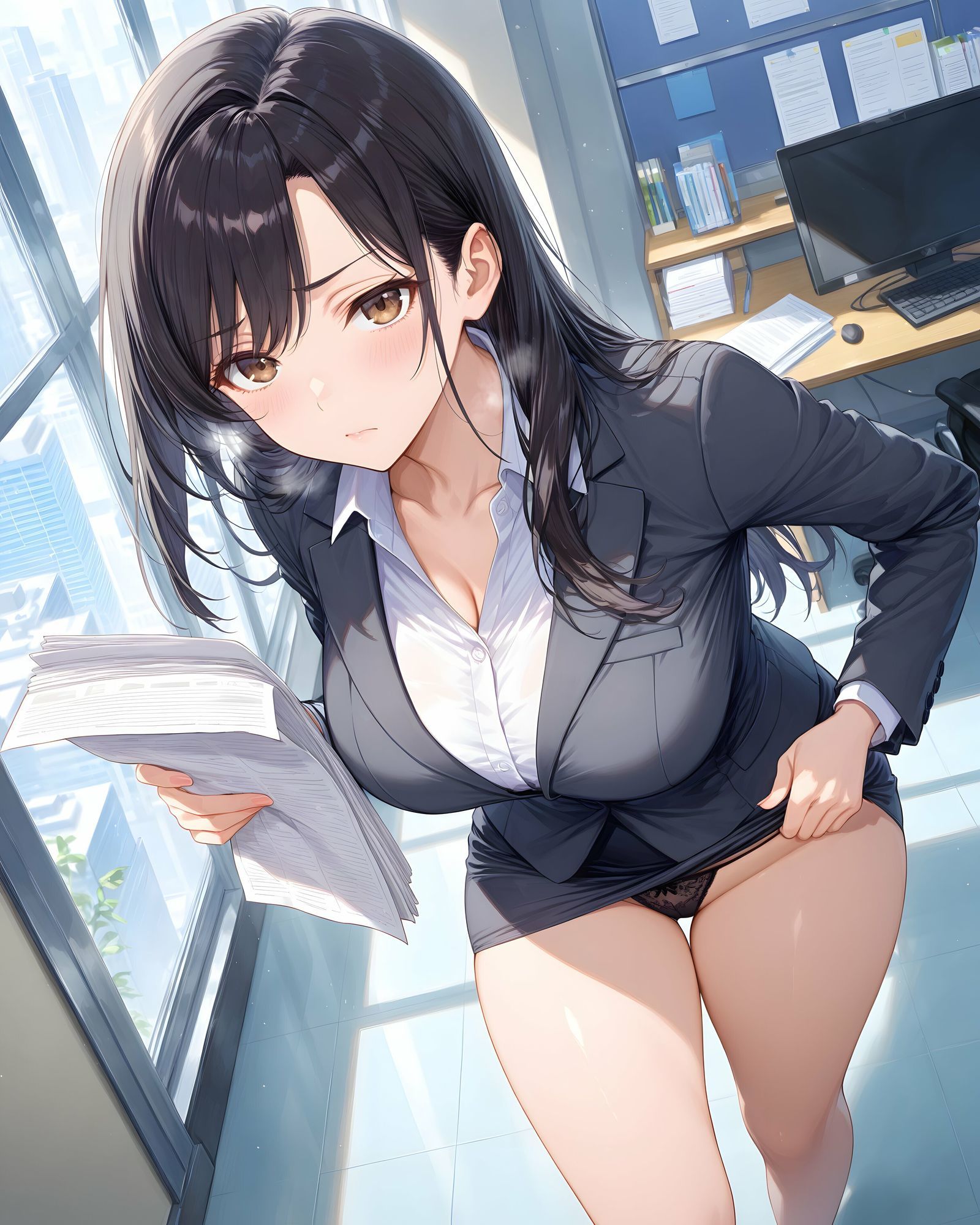超ミニスカOL 番外編〜パンツ丸見え部下OL達のパンチラ観察したり、見抜きしたり、射精のお手伝いしてもらうイラスト集〜 画像4