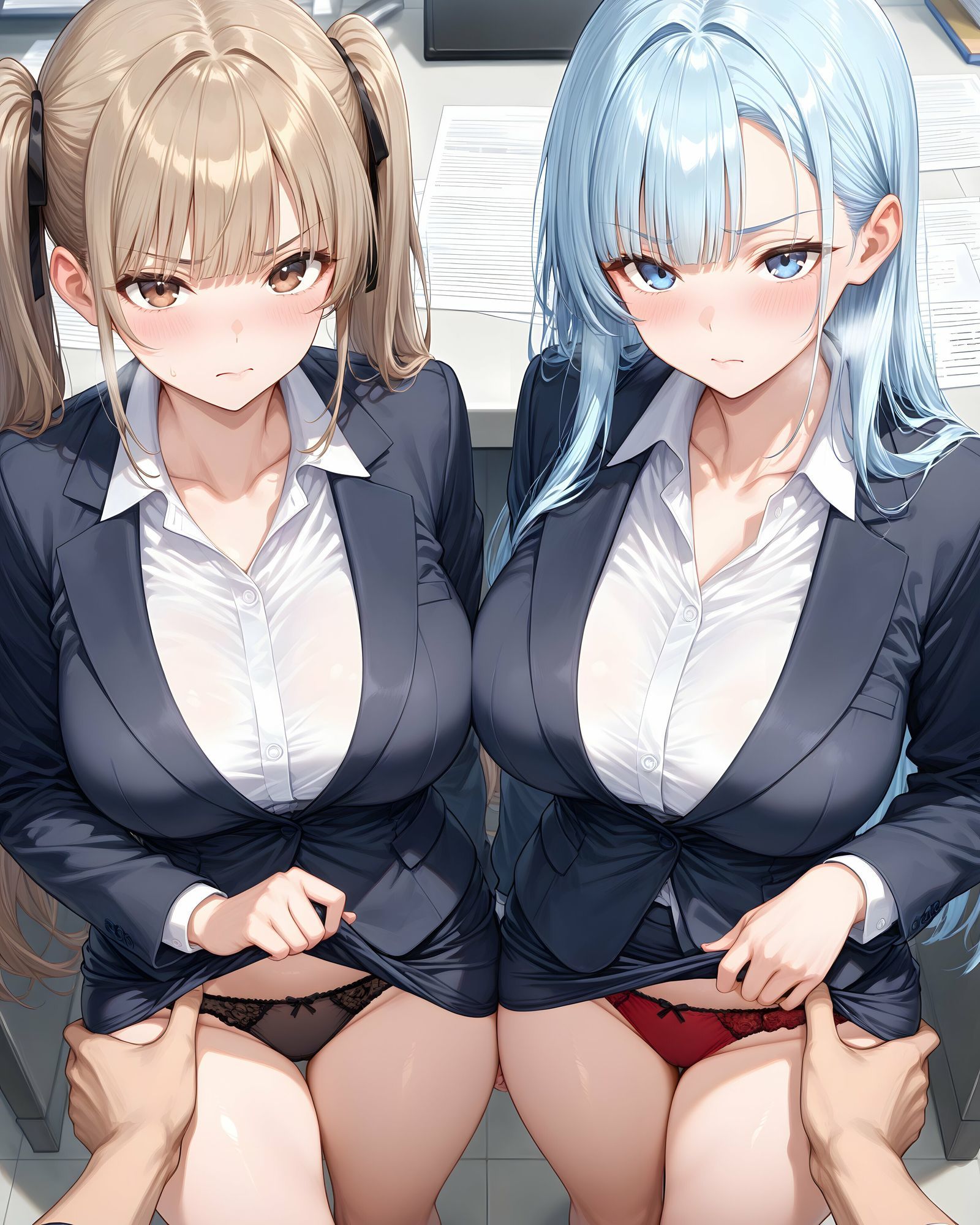 超ミニスカOL 番外編〜パンツ丸見え部下OL達のパンチラ観察したり、見抜きしたり、射精のお手伝いしてもらうイラスト集〜 画像6