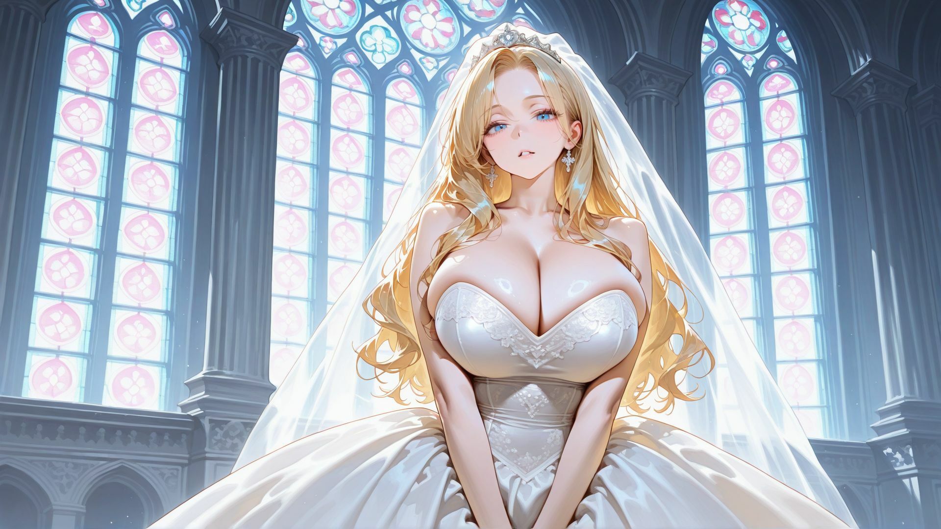 【4K】爆乳花嫁をウェディングドレスのまま濃厚中出し孕ませ