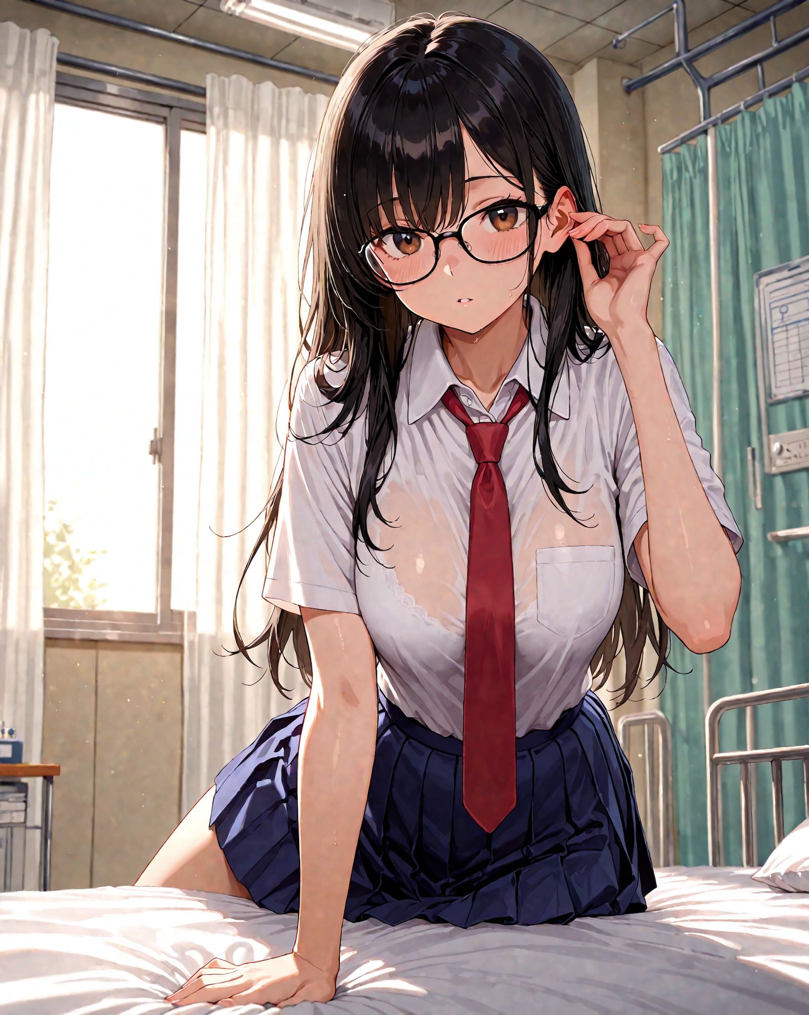 普段は大人しい委員長と放課後の保健室で…『甘トロ密着性交記録』 画像1