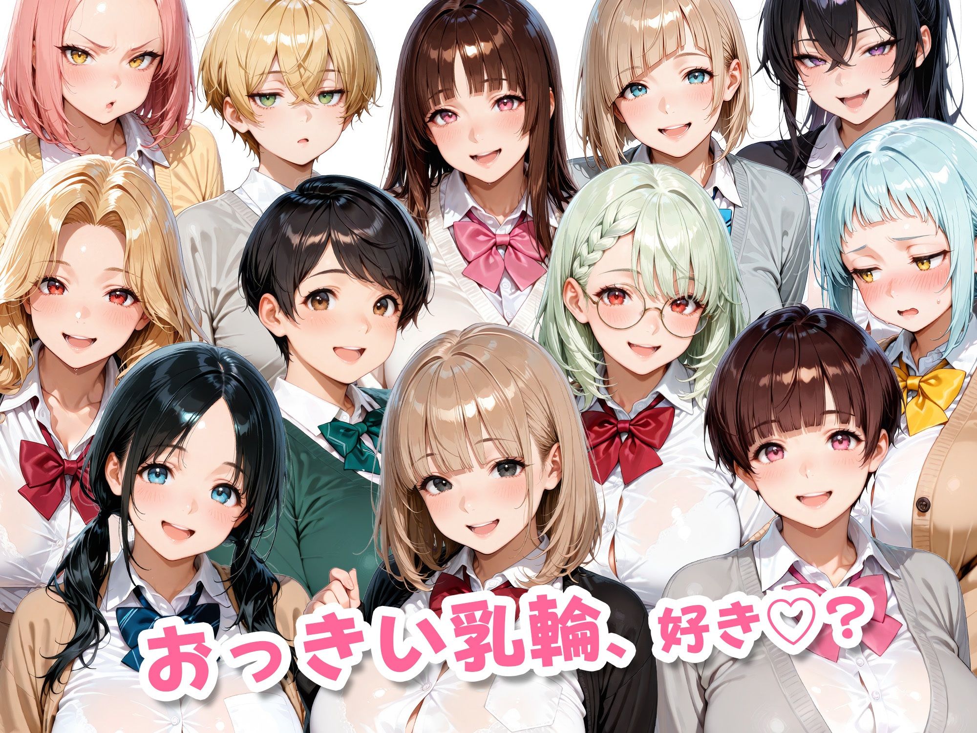 12人のデカ乳輪JKと放課後セックスしまくりッ