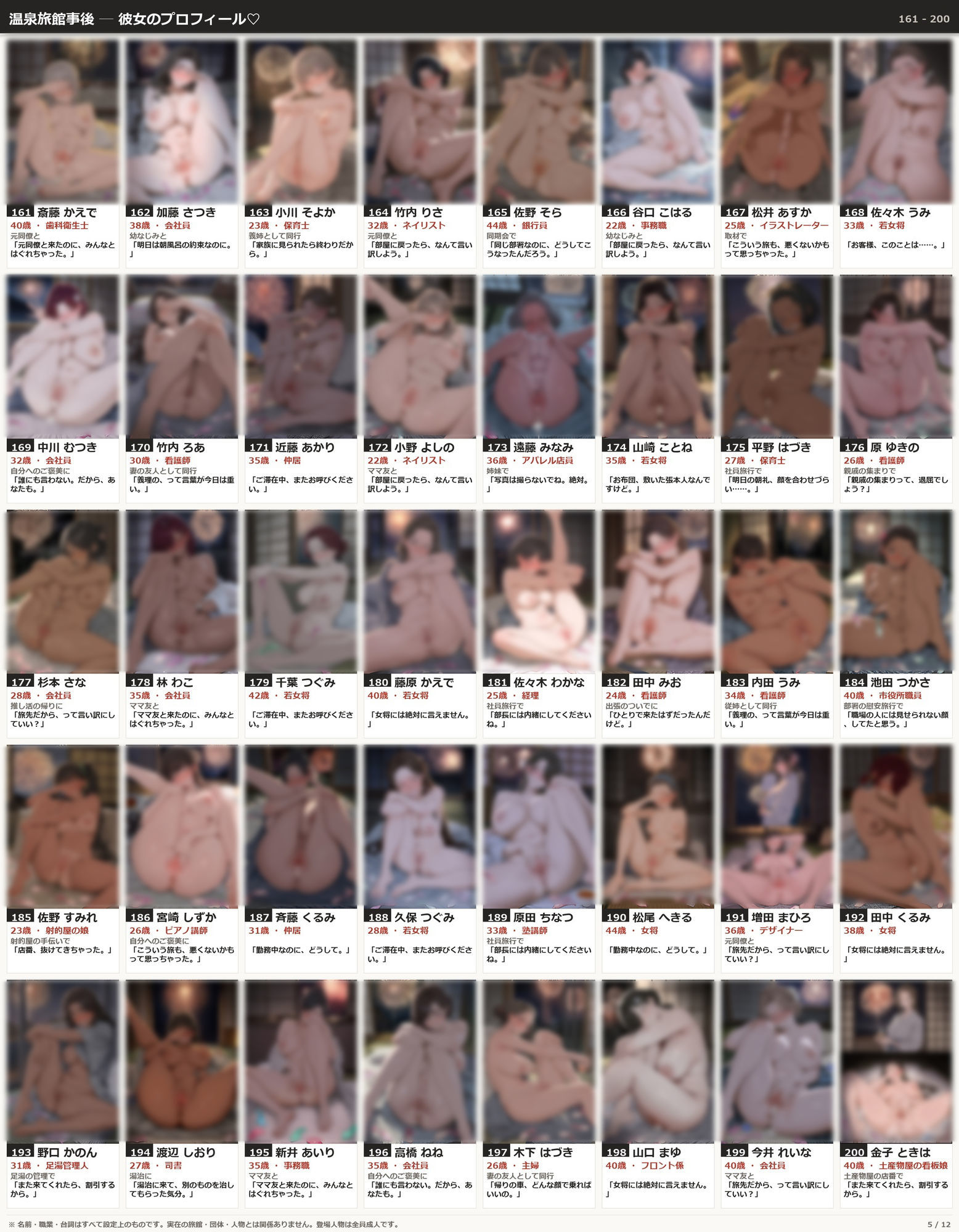 温泉旅館事後480人 〜女子旅もOLも仲居さんも、全47職種〜 サンプル画像 1