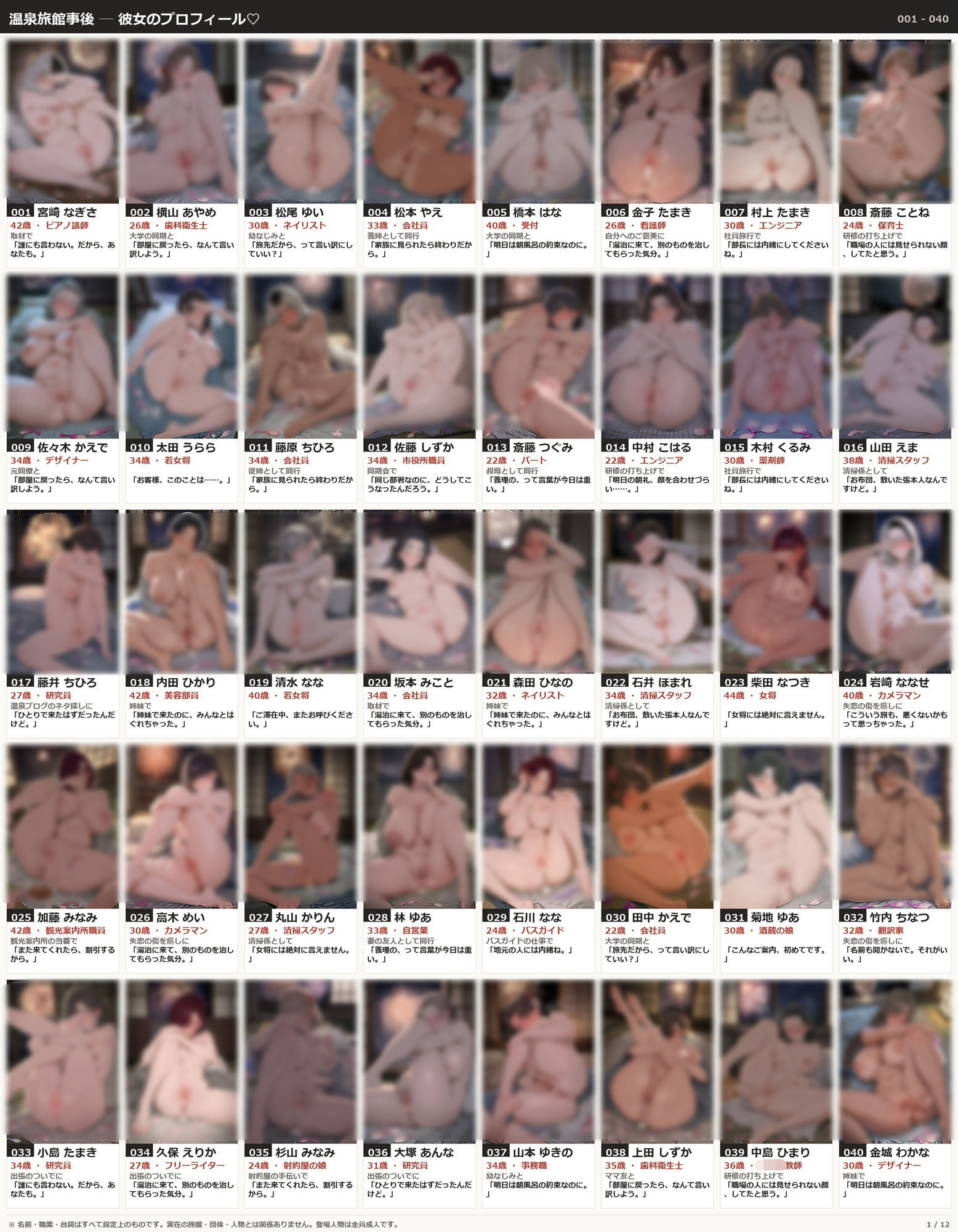 温泉旅館事後480人 〜女子旅もOLも仲居さんも、全47職種〜 画像2