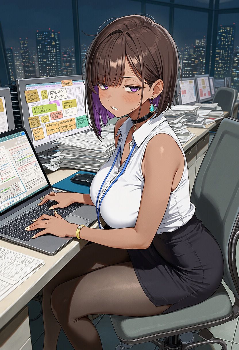 褐色OLと秘密の残業 画像7