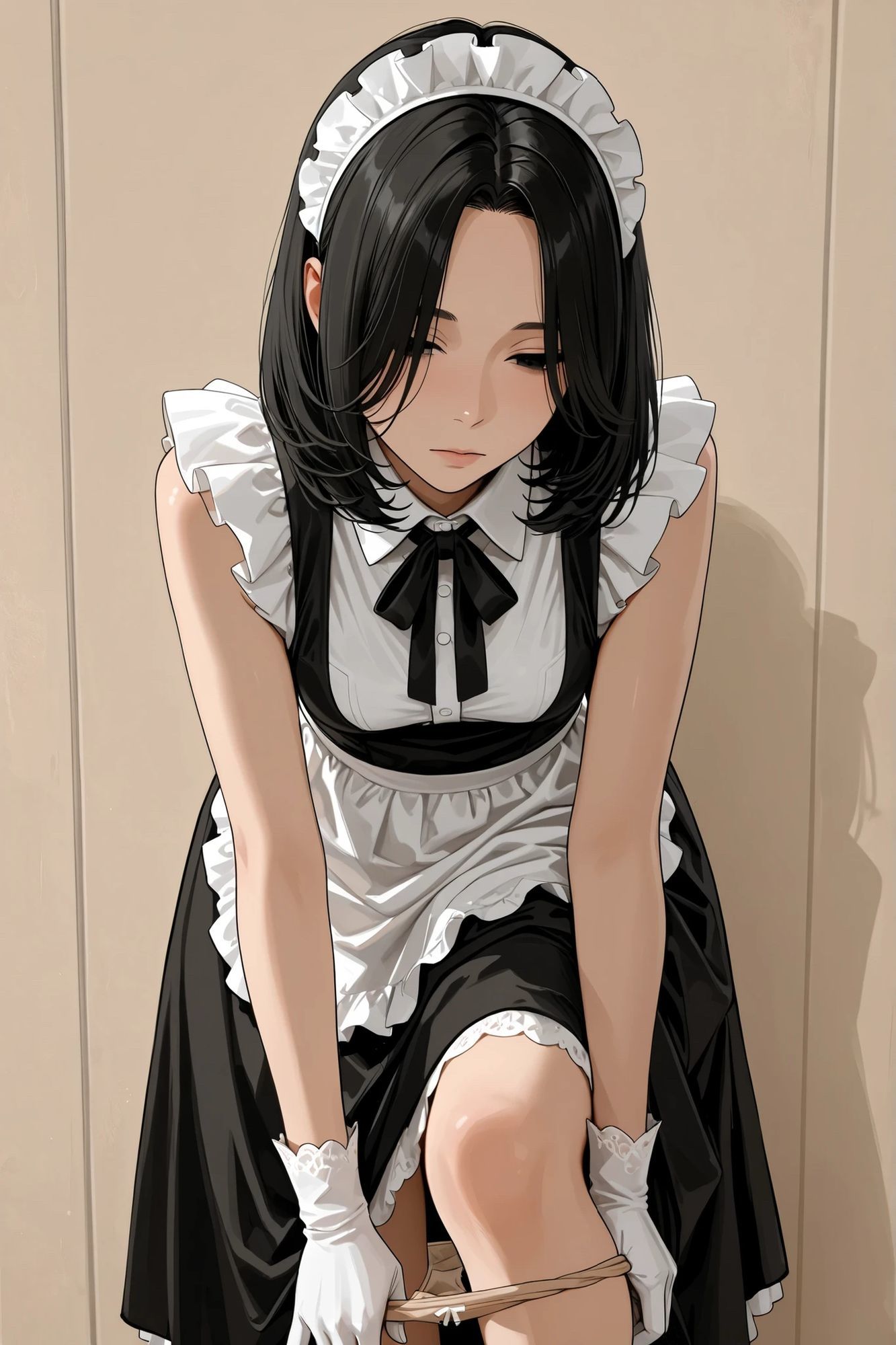 【AIイラスト集】クール系人妻メイド美香の日常〜言いなりファッションショー〜 画像4