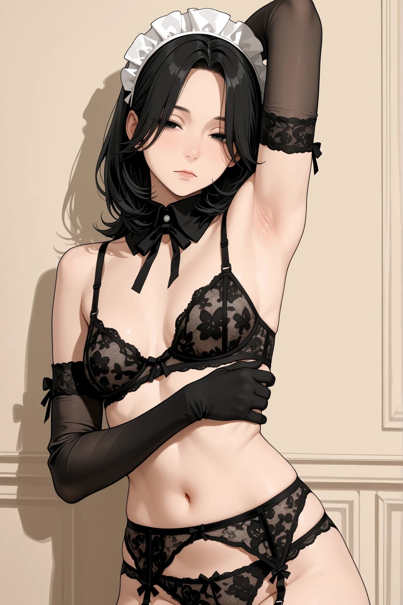 【AIイラスト集】クール系人妻メイド美香の日常〜言いなりファッションショー〜 画像6