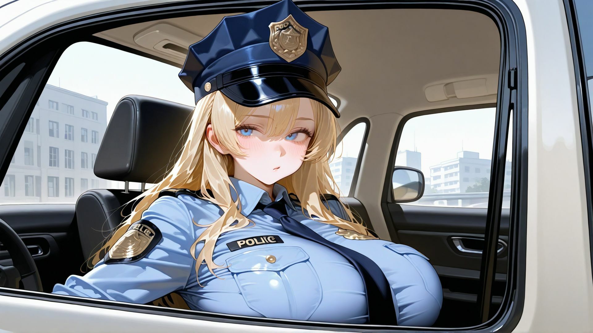 【4K】巨乳女警官の部下と濃厚中出しカーセックス 画像4
