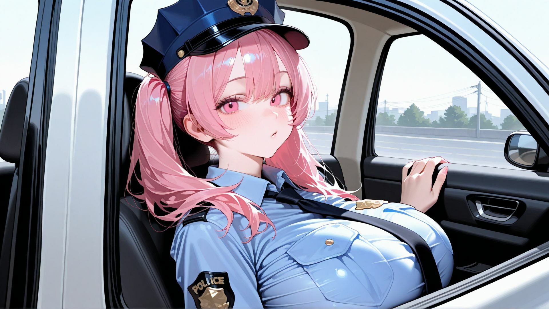 【4K】巨乳女警官の部下と濃厚中出しカーセックス 画像7