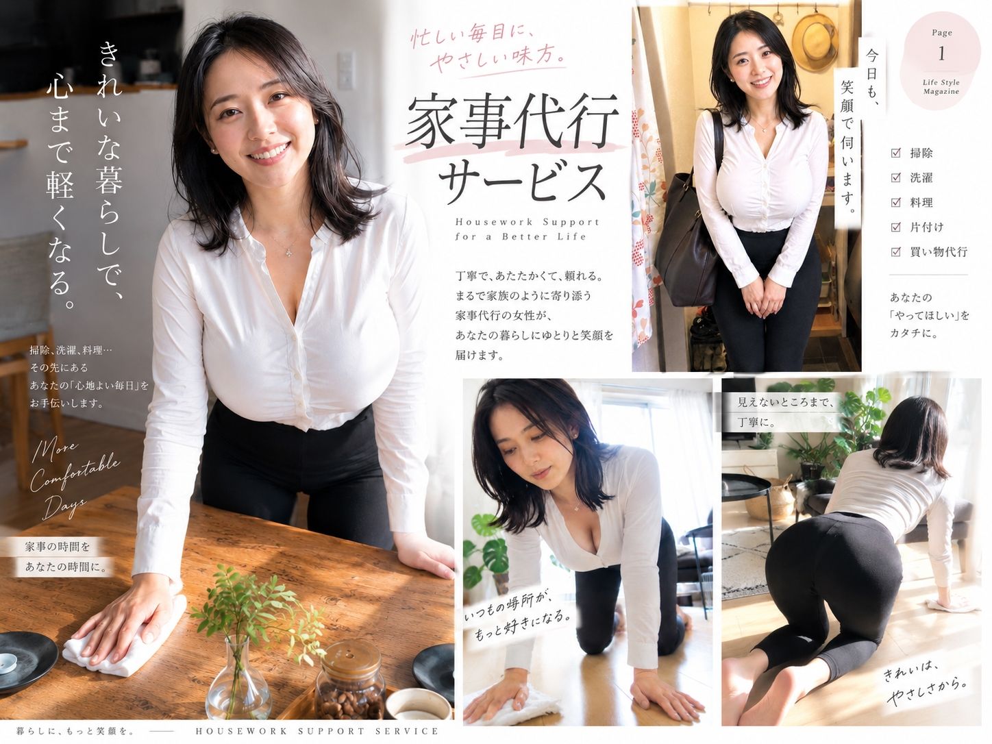 【AI生成】IMAGE VIDEO ＆ AI写真集 Vol.7 中村結衣 わかば家政婦紹介所/家事代行（29） 「エッチなお願いも笑顔でOKしてくれる  妻代行のお姉さん」 画像2