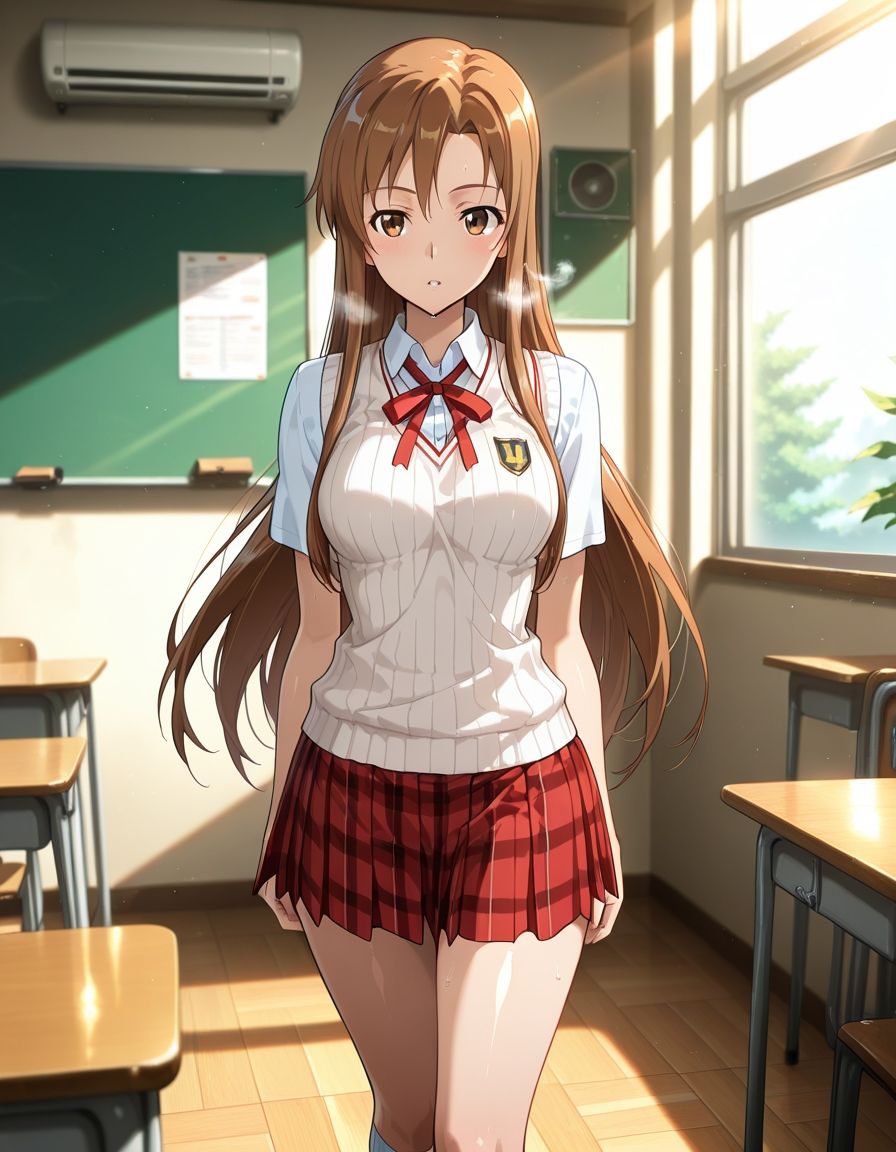 放課後に教室で勉強していたら結◯明日奈が急に誘惑してきて。。。のサンプル画像 1