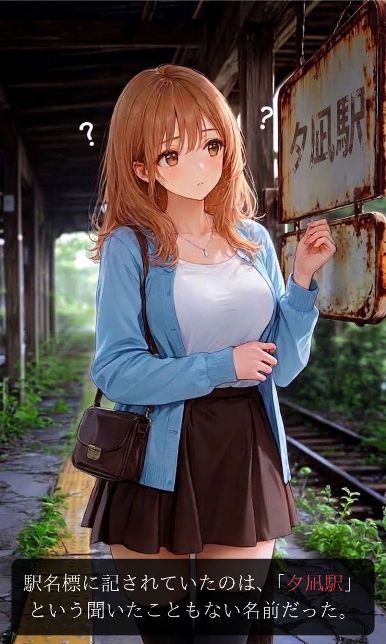 【ストーリー×イラスト｜ストーリー版】夕凪-女子大生、待ち続ける幽霊に呼吸を奪われる廃駅-【ニーソックス/首絞め/絶対領域/美少女】 画像4