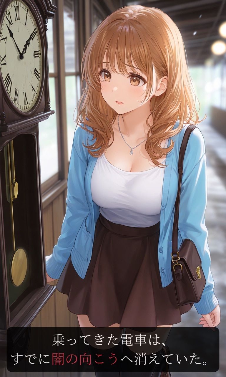 【ストーリー×イラスト｜ストーリー版】夕凪-女子大生、待ち続ける幽霊に呼吸を奪われる廃駅-【ニーソックス/首絞め/絶対領域/美少女】 画像5