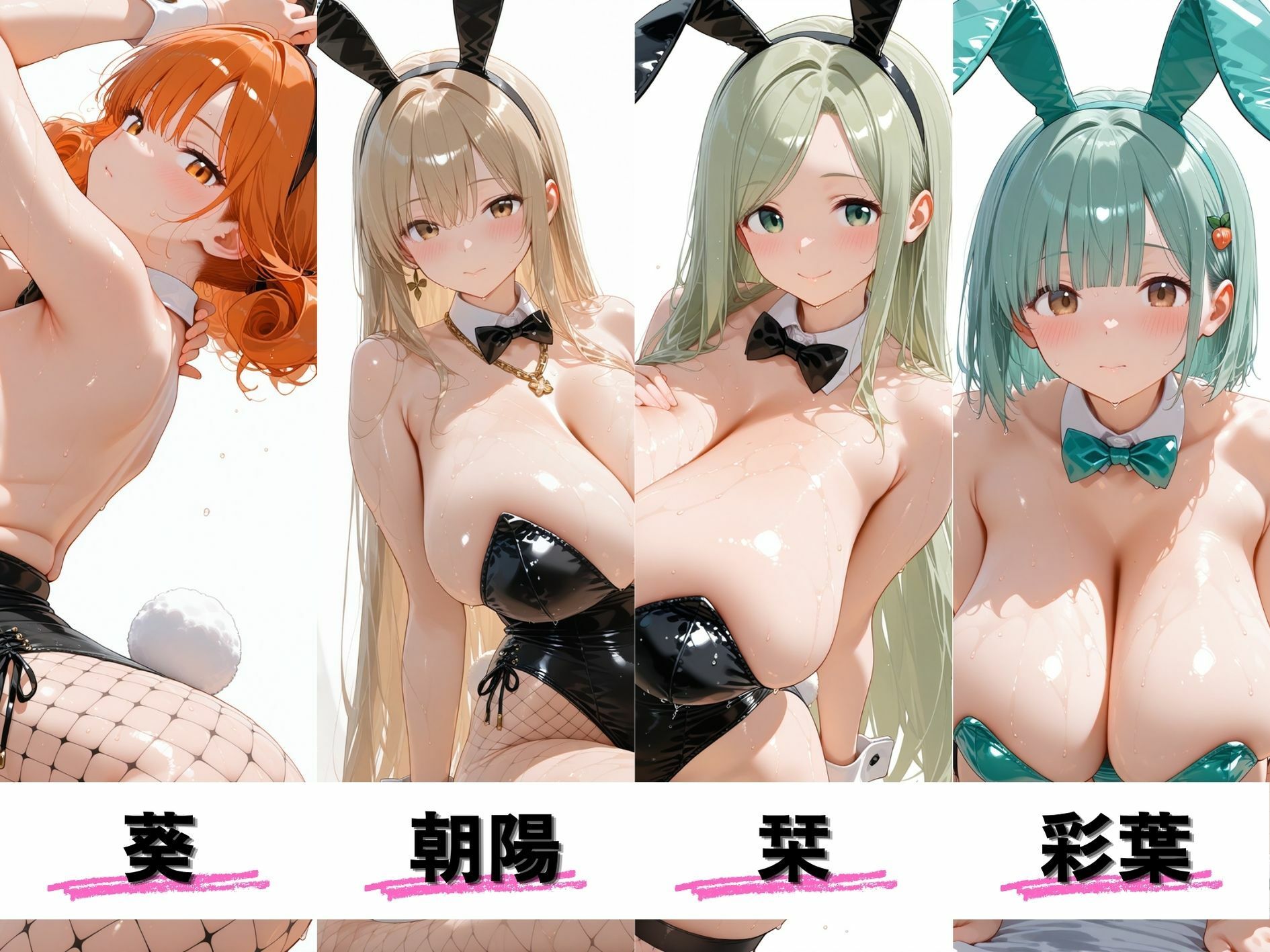 爆乳義妹バニーガール4人 暗闇ネオンバニークラブ独占の夜