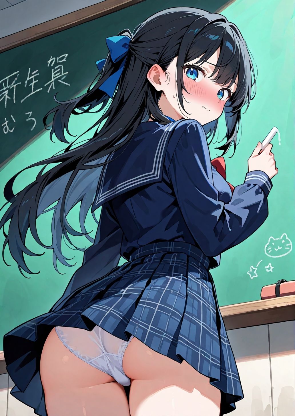 えっちなでかぱい黒髪ちゃん(でかぱいver) 恥じらいながらも大興奮教室えっち2