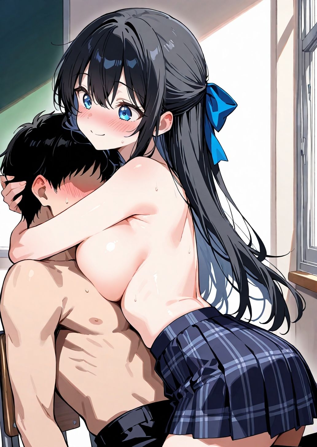 えっちなでかぱい黒髪ちゃん(でかぱいver) 恥じらいながらも大興奮教室えっち8