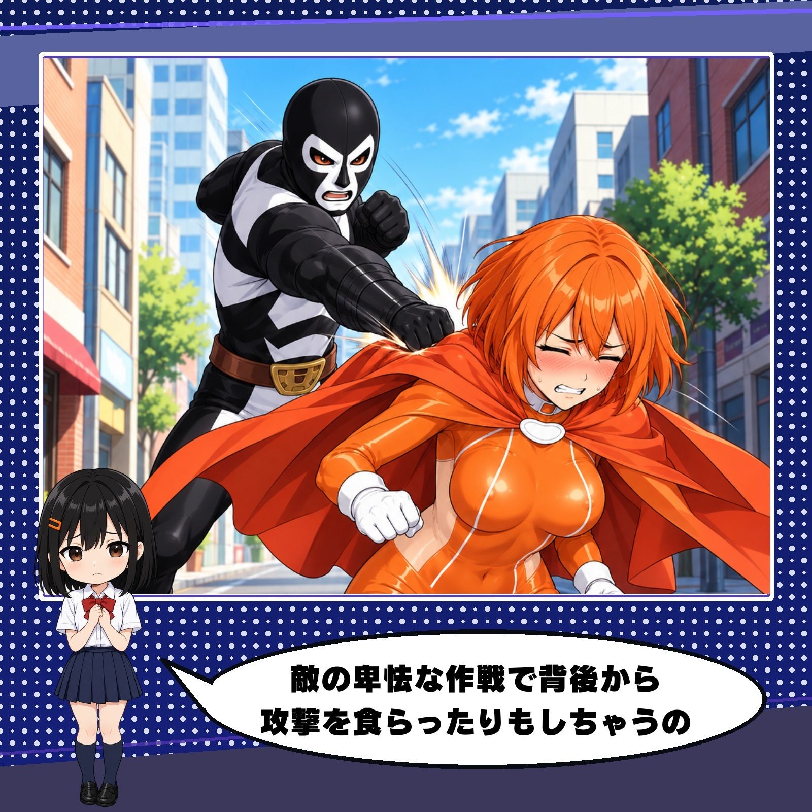 ぴっちりスーツの変身ヒロイン、オレンジガール。悪の組織に完全敗北して二度と戦えなくなる 画像2