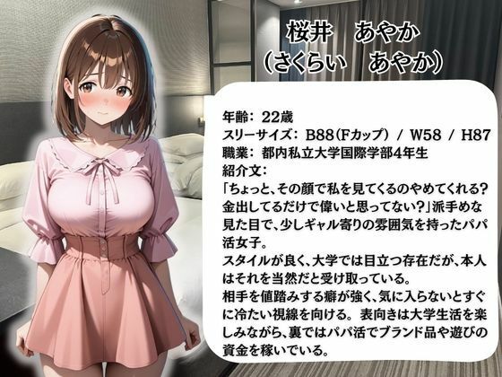 生意気パパ活女子を緊縛調教何度イっても終わらない無限中出し地獄 国際学部4年 桜井あやか 画像1