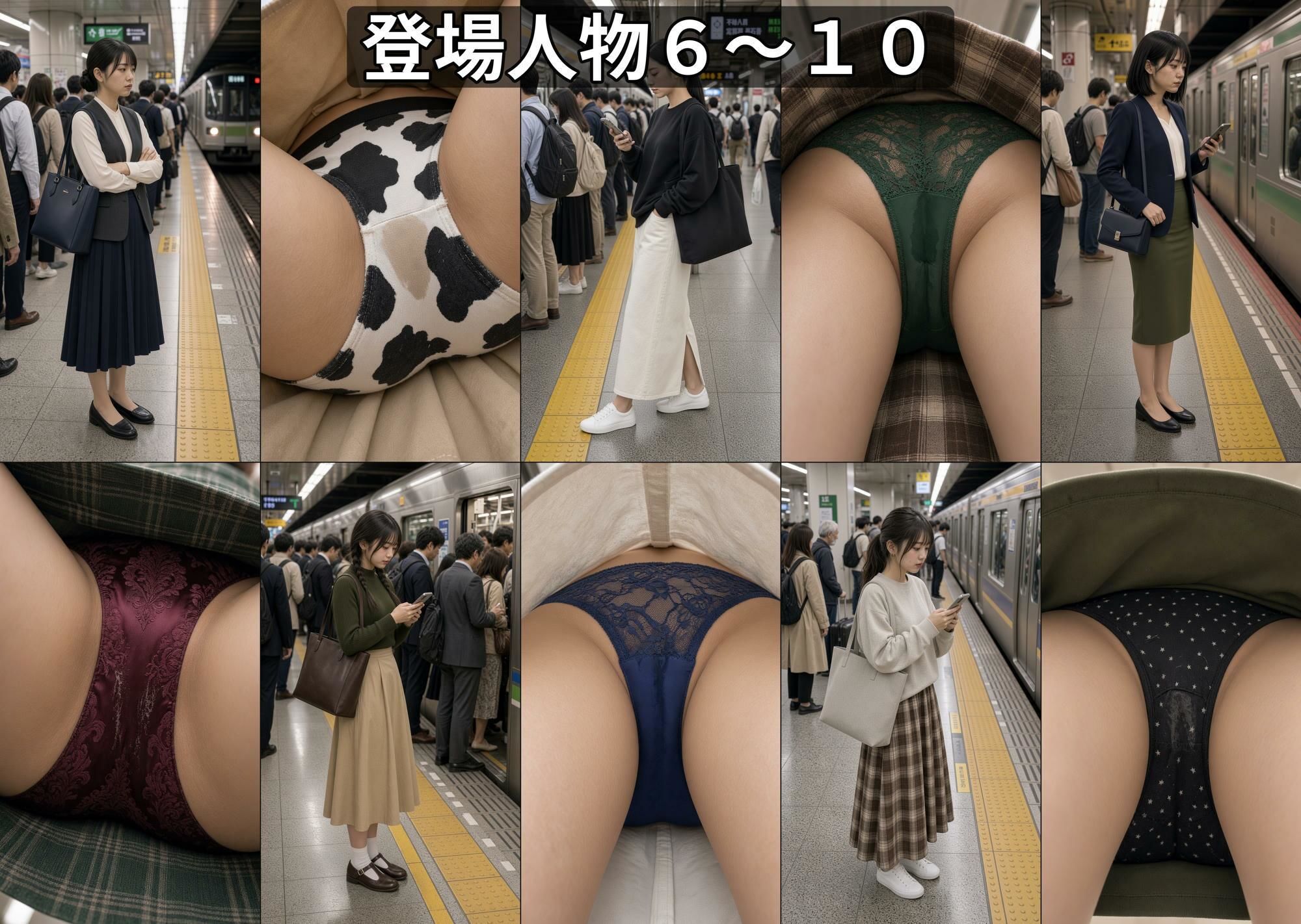 【逆さ撮り】西新宿のきれいめOLたち、通勤の無防備パンチラ記録 〜彼女たちが知らない秘密〜