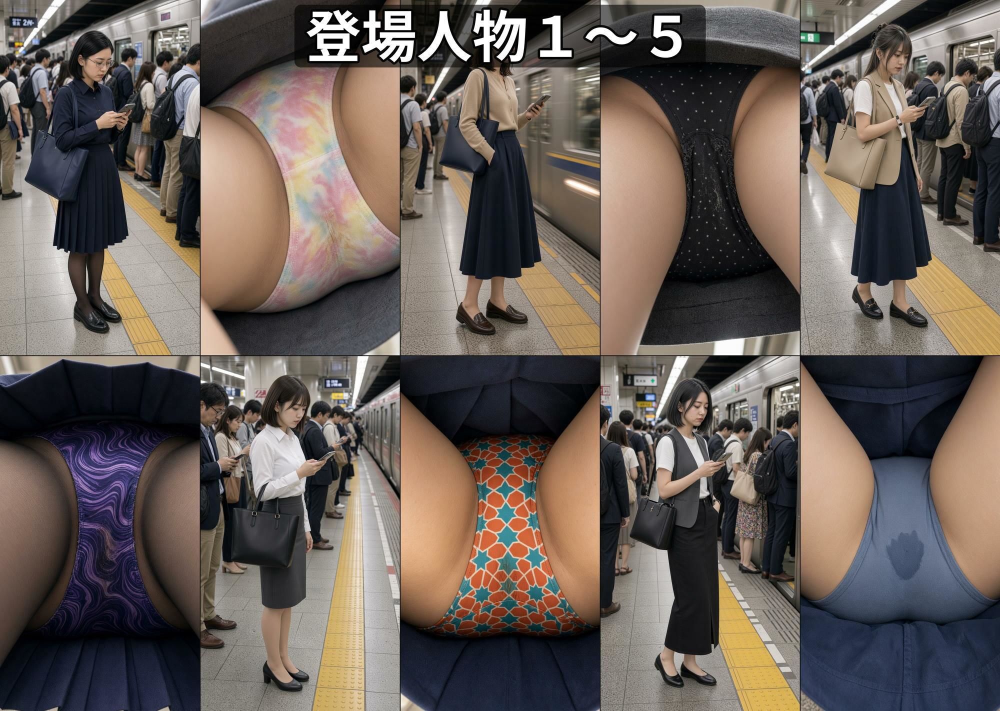 【逆さ撮り】西新宿のきれいめOLたち、通勤の無防備パンチラ記録 〜彼女たちが知らない秘密〜