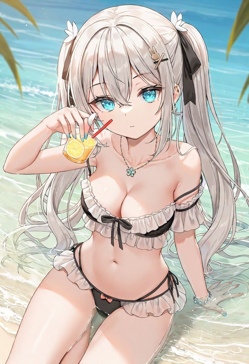 白髪美女の水着集の作品画像 1