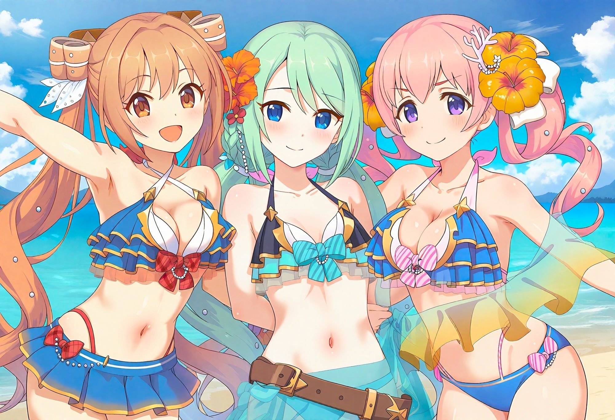 【プ◯コネR】カ◯ミナの水着乱交パーティー サンプル1