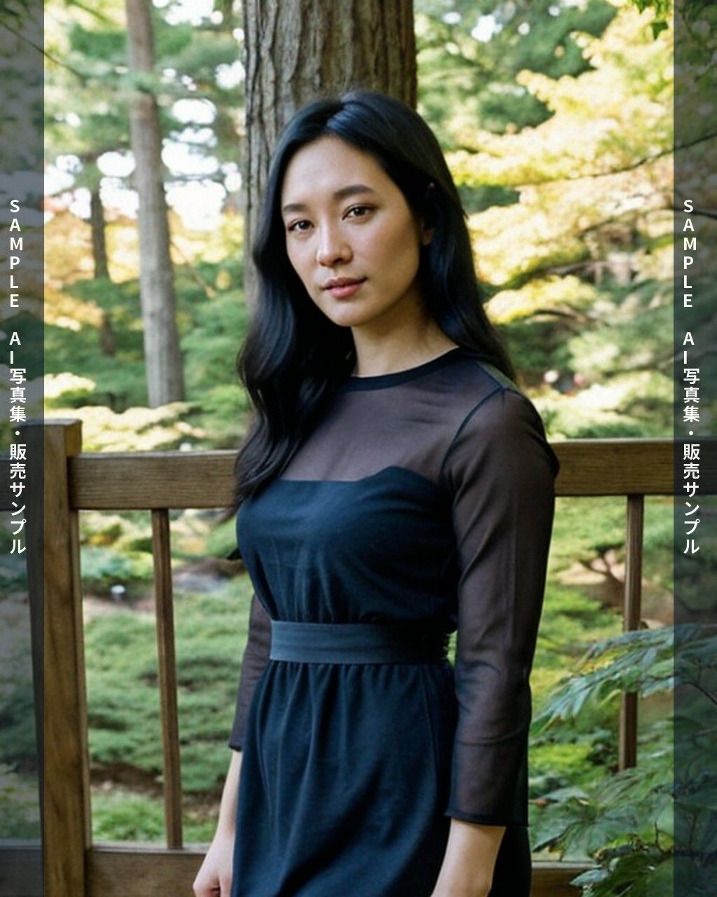 AI写真集 黒髪ロングヘアーの彼女 全150枚 温泉・浴衣・露天風呂編