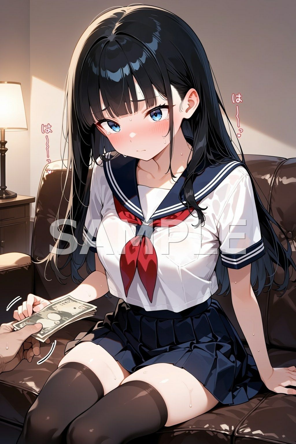 【特典ショート動画付】「…本当にお金、くれるんですよね？」真面目な黒髪巨乳女子〇生・栞ちゃんが初めてのホテルでおじさんに弄ばれる記録 画像10