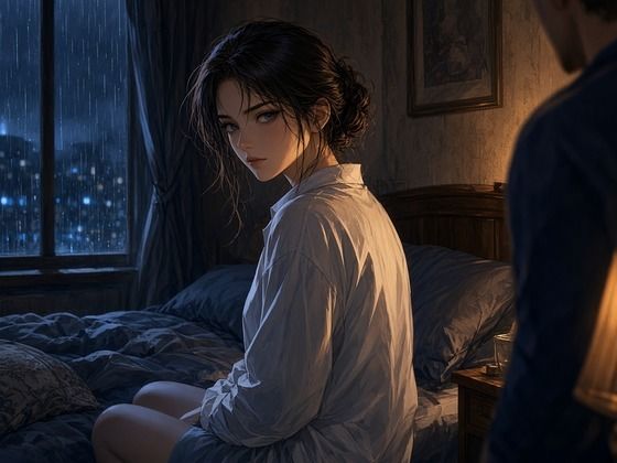 AI生成・差分付き 終電を逃した夜、先輩の部屋で