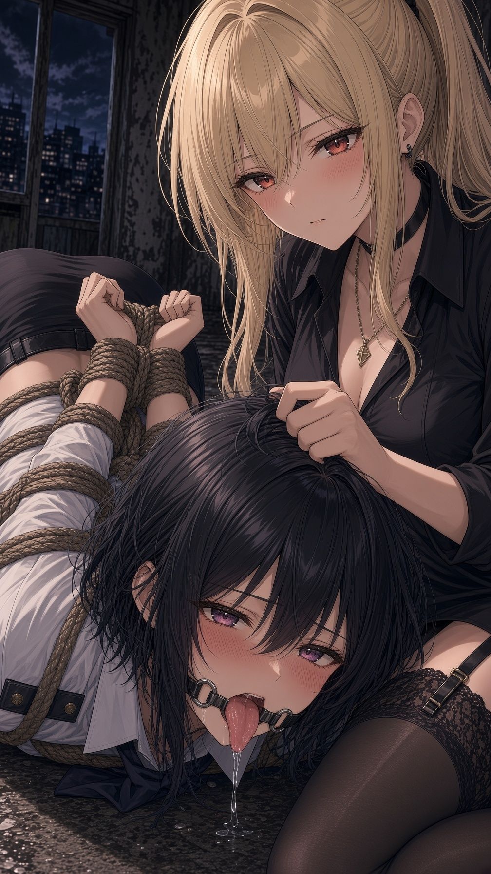 縄で繋がれた二人の百合緊縛 〜今日はどちらが攻めるのか〜