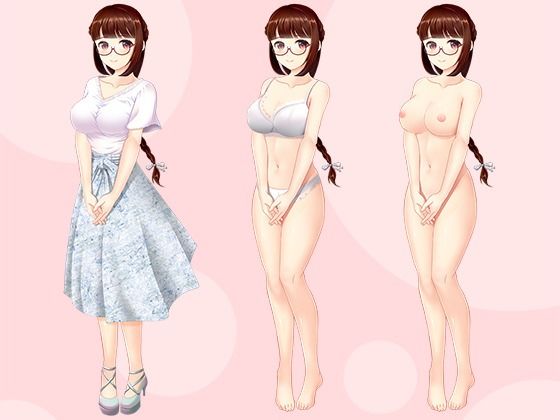【立ち絵素材R18】 清楚系メガネの似合う女の子 フルセットPSDパック 画像1