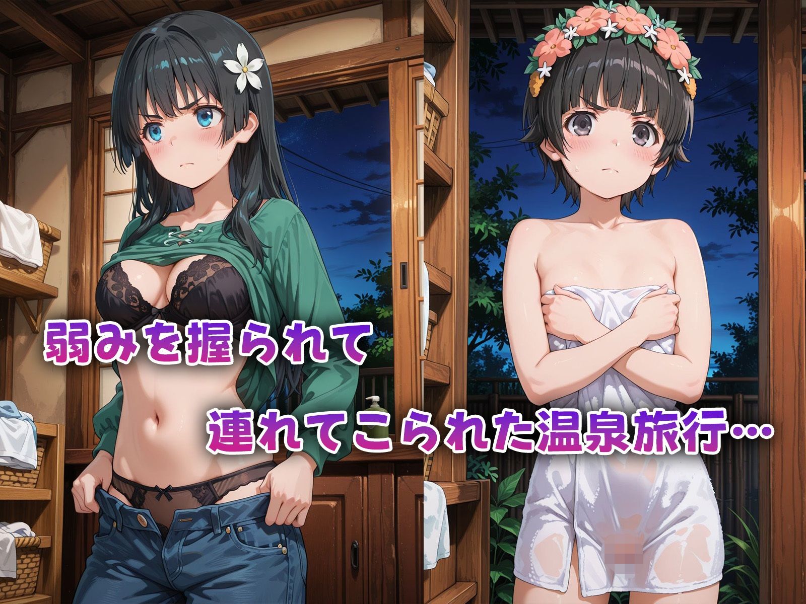 弱みを握られて温泉旅行に…快楽に溺れてしまい、ちんぽに依存しました【佐天&初春編】 画像1