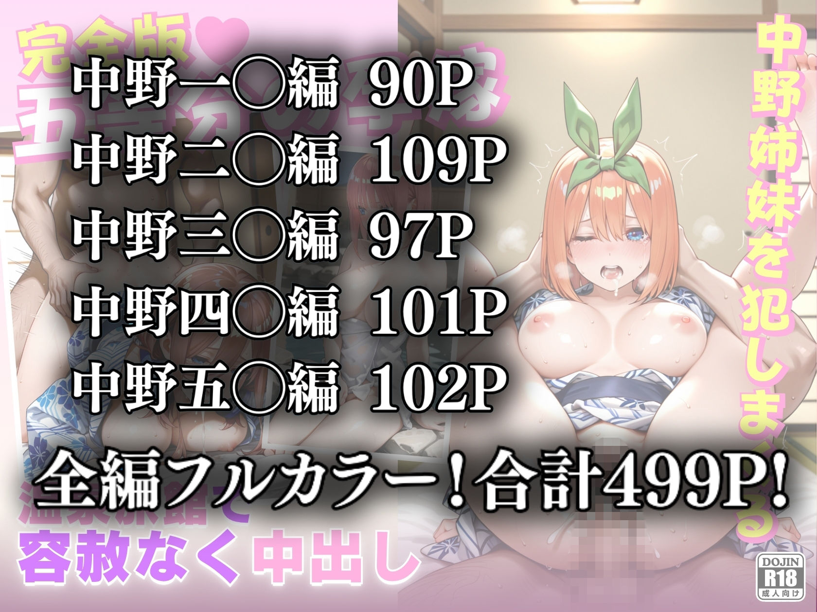 【五等分の孕嫁】  温泉旅館で中野姉妹を犯しまくる！ 画像8