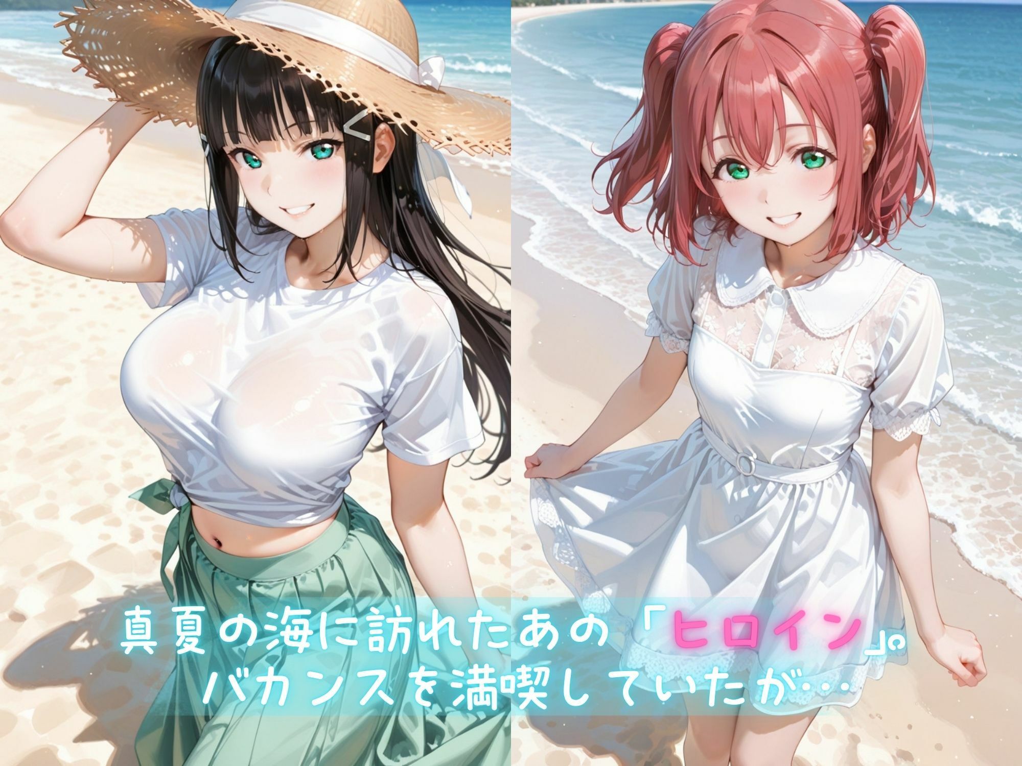 【無料エロ漫画】d_827901 メス堕ちヒロイン 〜 ダ●ヤ&●ビィ 夏の海編 〜(つばさぷらす)
