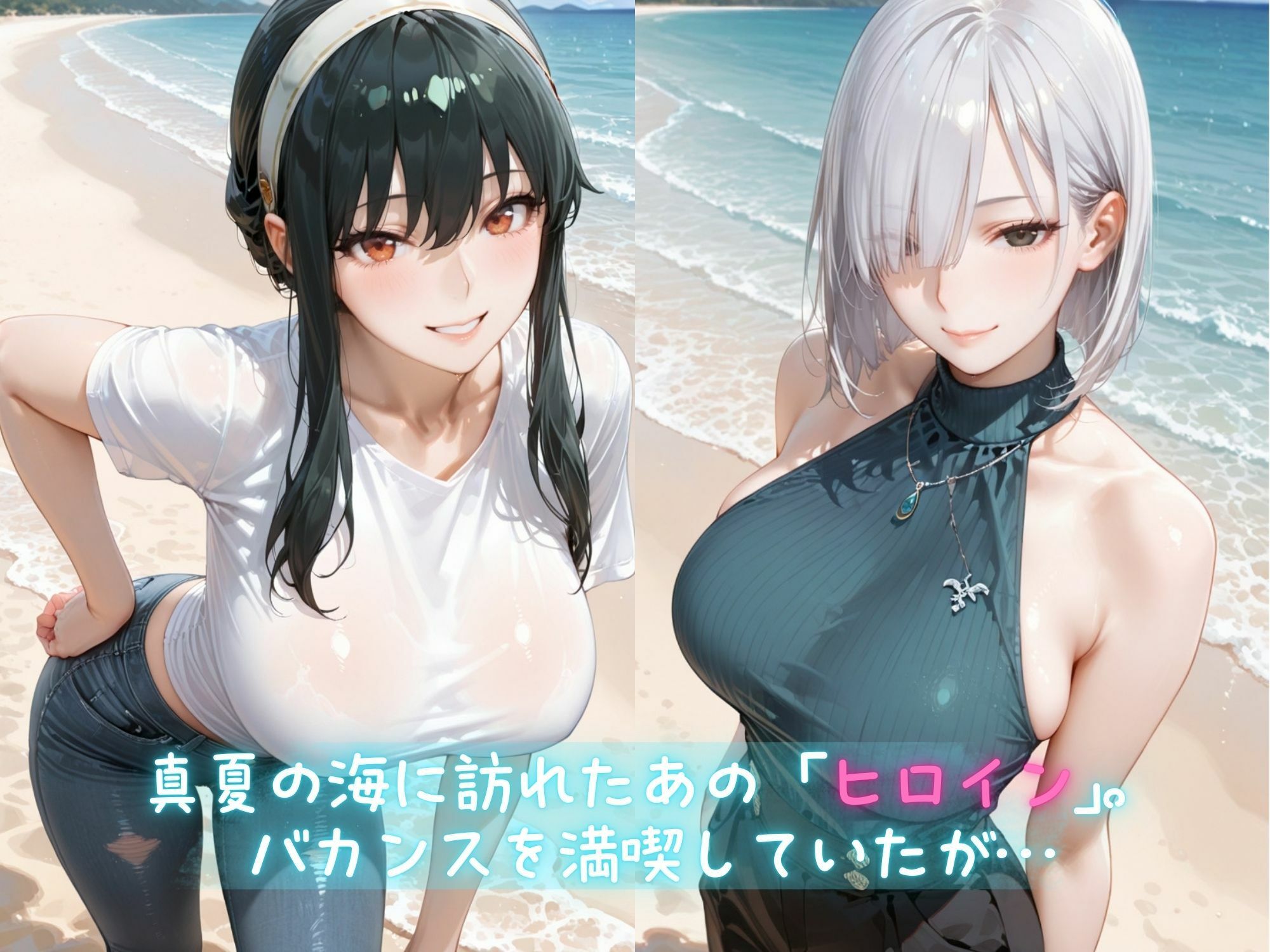 メス堕ちヒロイン  〜 ヨ●＆フ●オナ 夏の海編 〜 画像1