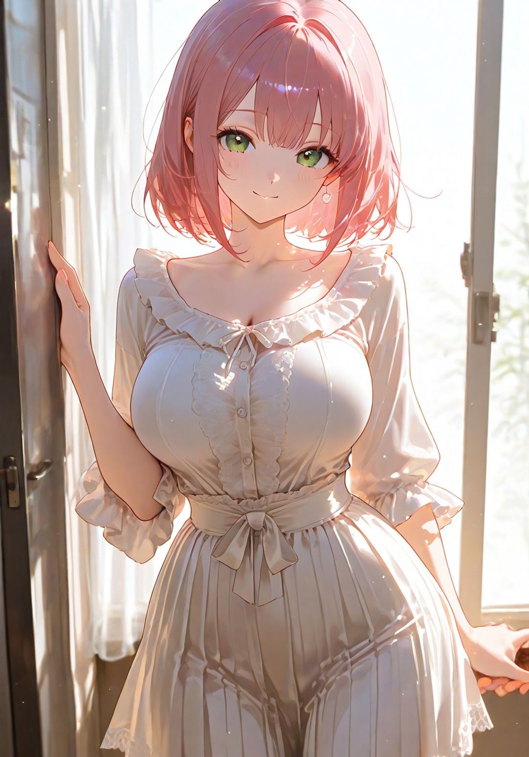 【AI/320枚】ご主人様への秘密のご奉仕…ピンク髪の豊満美少女・ソフィア Vol.5！Patreonで大好評の日常投稿22作品を一冊に凝縮したソロおっぱい特化メガ盛りコンプリートパック【着衣巨乳/衣装はだけ/乳首露出/ソロ/差分多数】 サンプル画像1