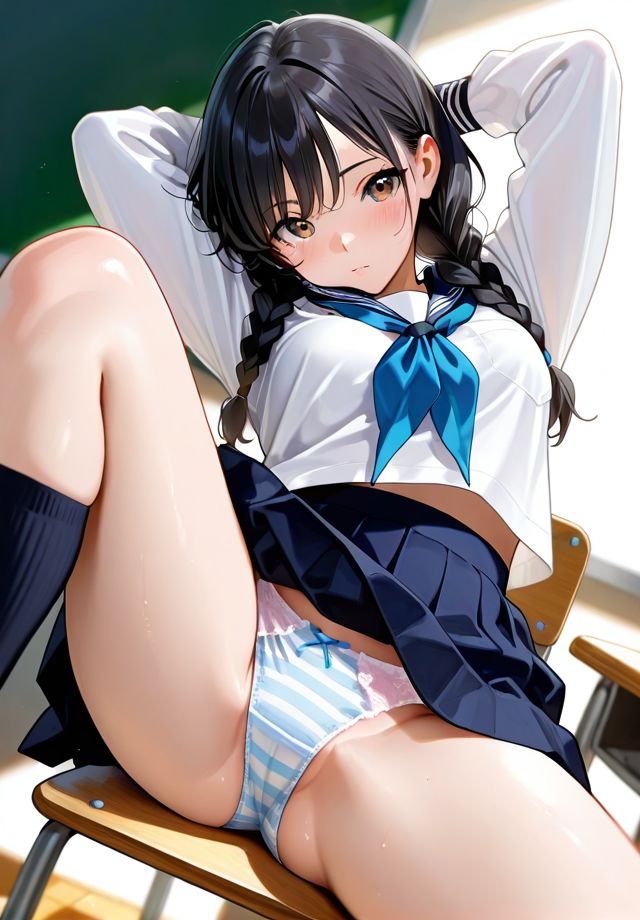 クラスの女子は椅子の座り方が横着過ぎる2 画像1