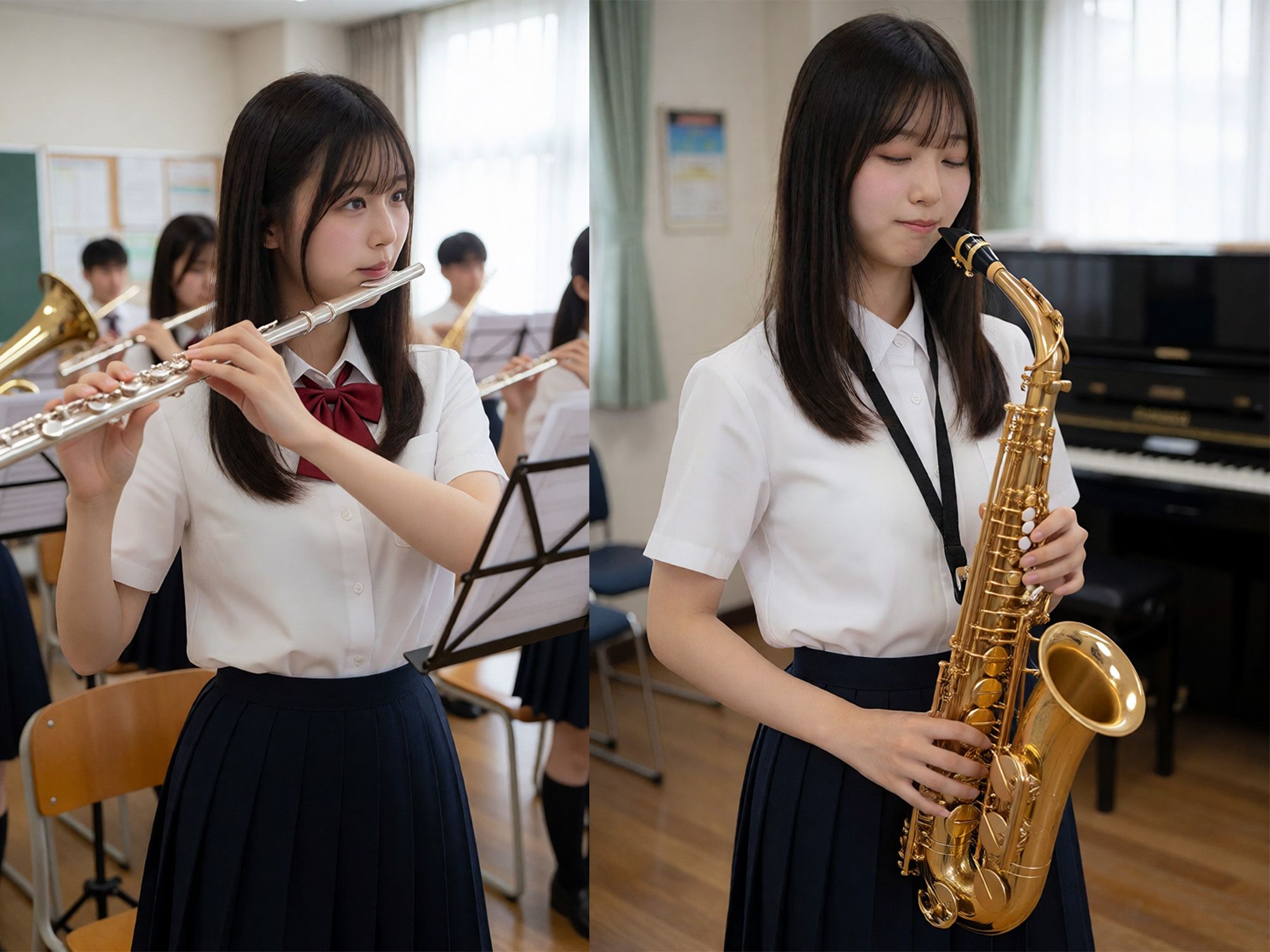 演奏中に生挿入 授業は真面目な吹奏楽部JK 〜合奏の合間に顧問が挿入して中出し〜 画像1