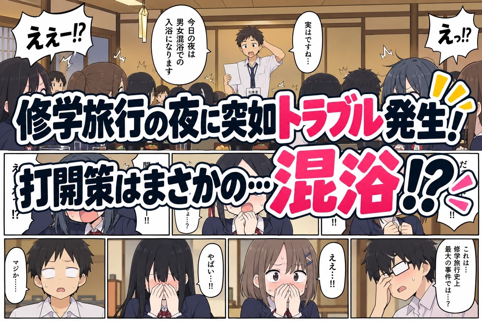 修学旅行の夜は混浴温泉2