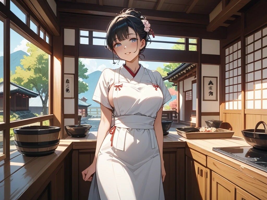 白エプロン家政婦と紅葉を楽しむ美女と屋上プレイと雨宿り古民家1