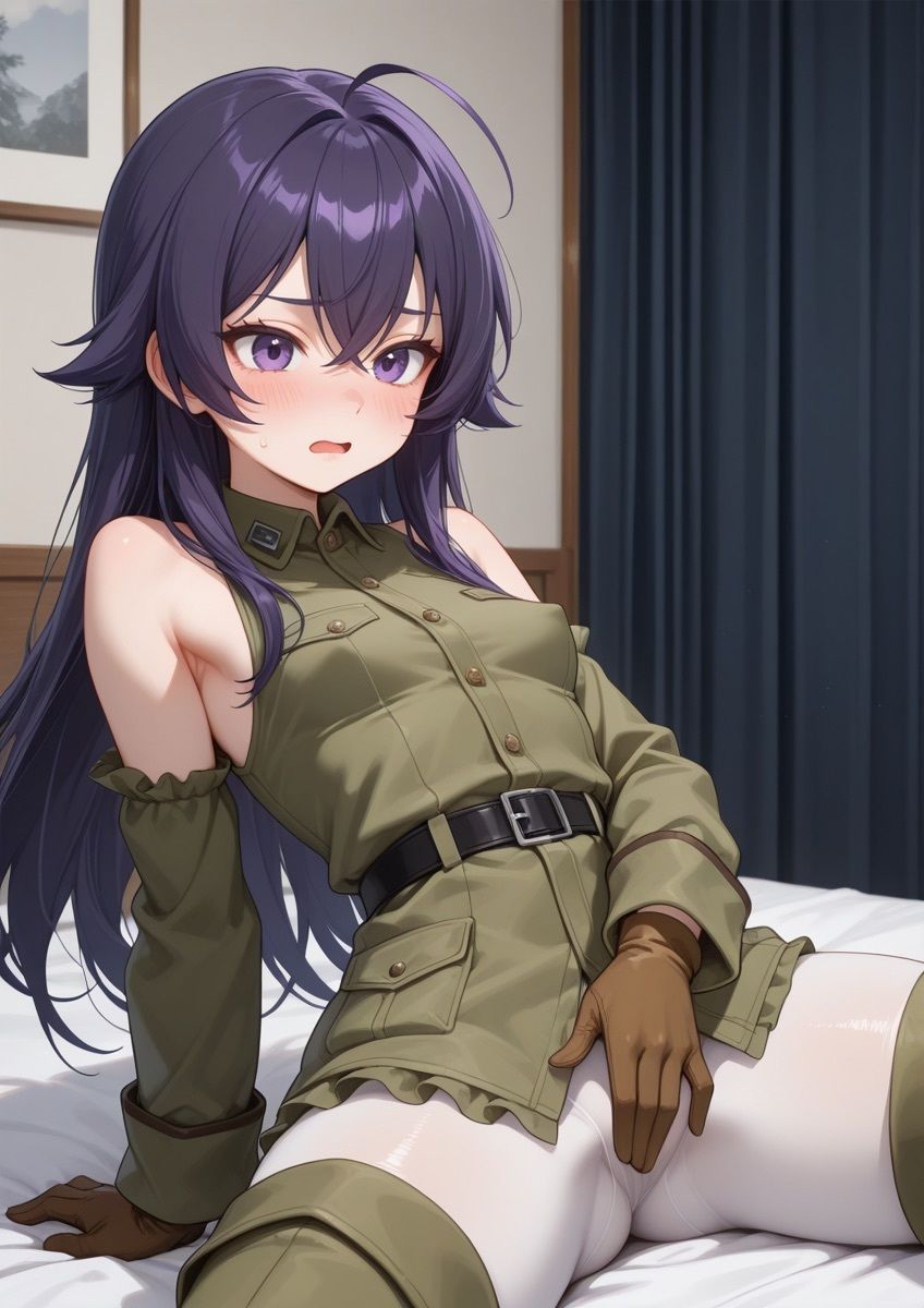 ミリタリー風の衣装の女の子がセクシーポーズで押し倒されてるやつ 1 画像7