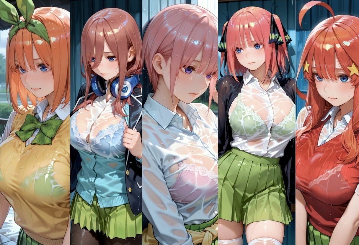 雨宿りの五姉妹 〜透ける制服と秘密の時間〜 画像1