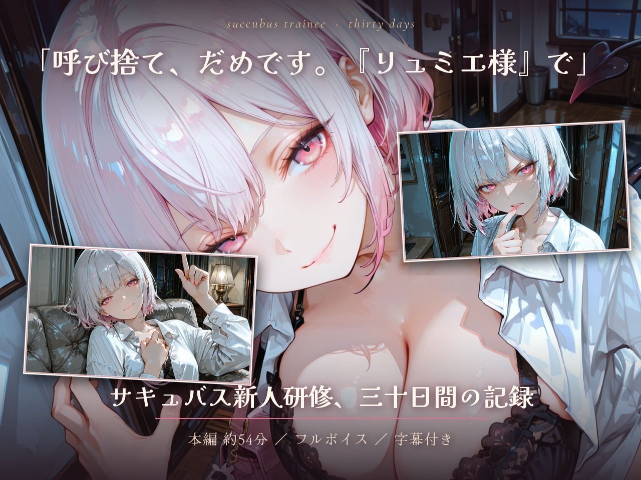 【大ボリューム54分】研修台さん、今夜も搾らせてください（はーと） 〜生意気サキュバスの寸止め搾精30日〜 画像1